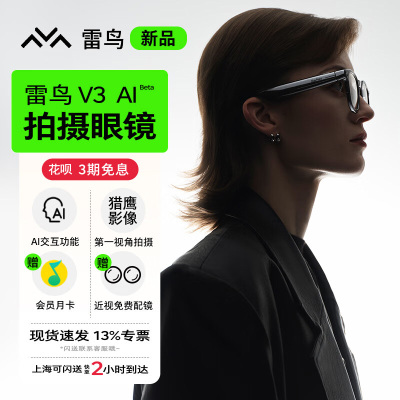 雷鸟智能眼镜AI拍照蓝牙