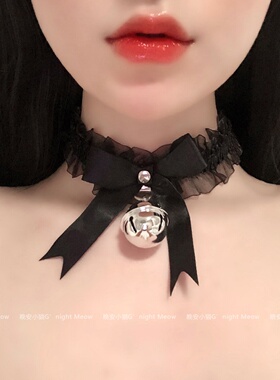蝴蝶结铃铛项圈软萌颈带脖环饰品