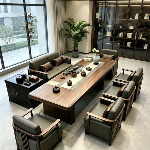 现代极简长桌茶桌酒店民宿办公室