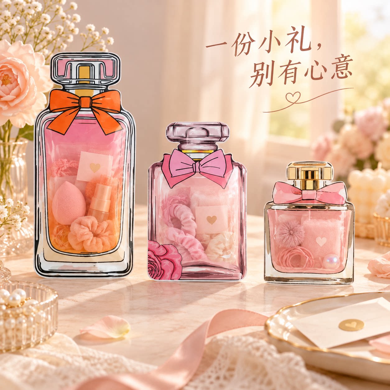 香水瓶造型包装袋旅行分装袋一次性化妆品小样沐浴露试用装小袋子