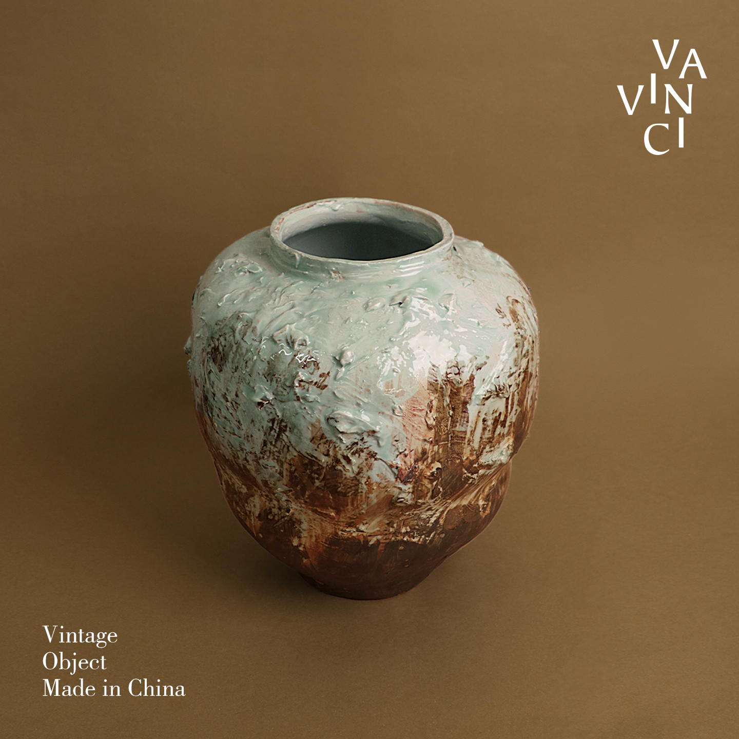 侘寂风手绘陶瓷大花瓶插干花花器