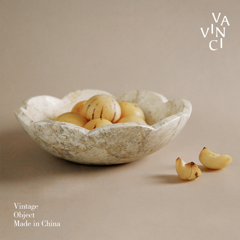 进口轻奢高级感大理石果盘摆件