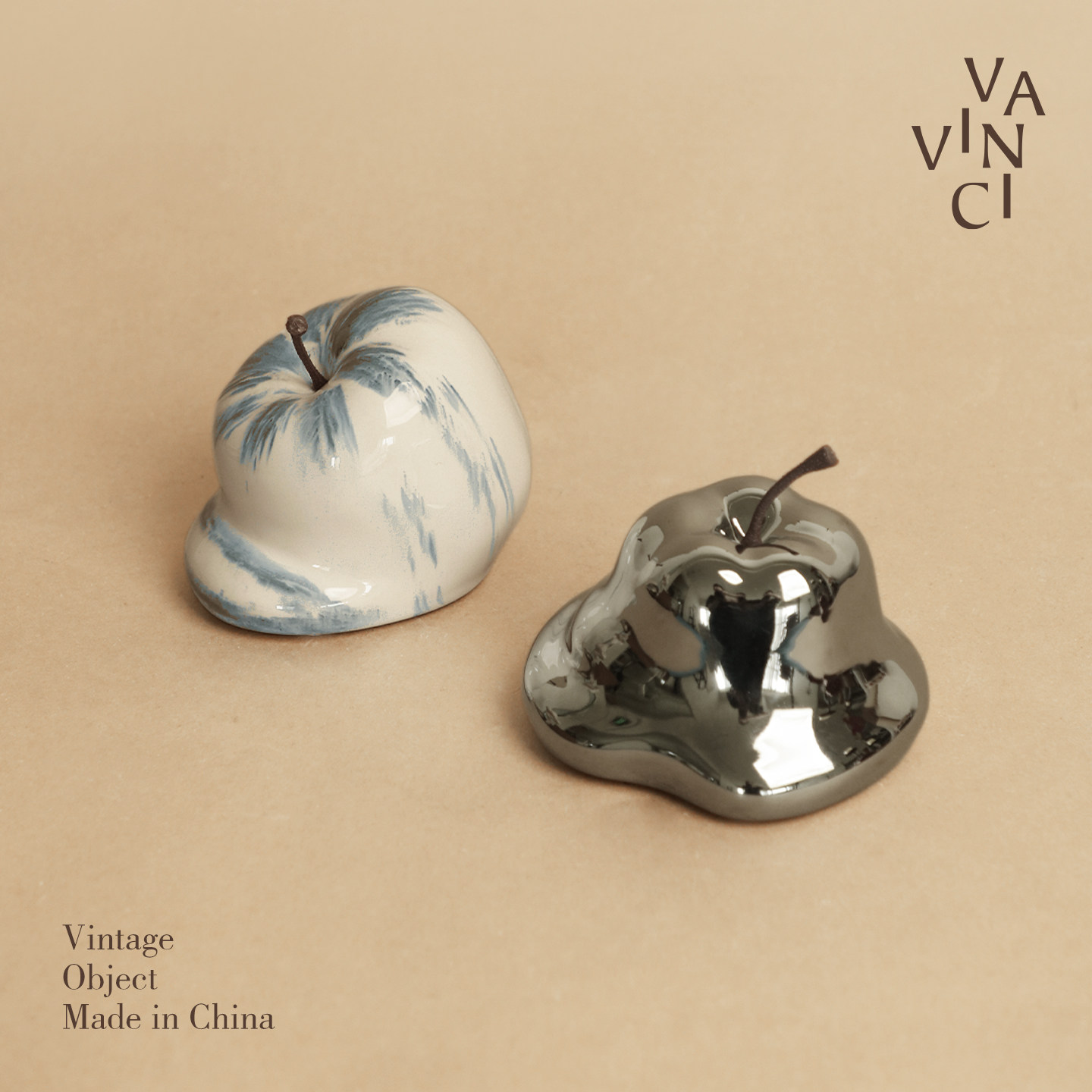 梵其现代创意奇趣陶瓷苹果摆件小众设计电视柜玄关茶几桌面装饰品