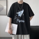 夏装印花宽松港仔百搭学生休闲圆领短袖t恤T02P25，男装T恤，电商B219