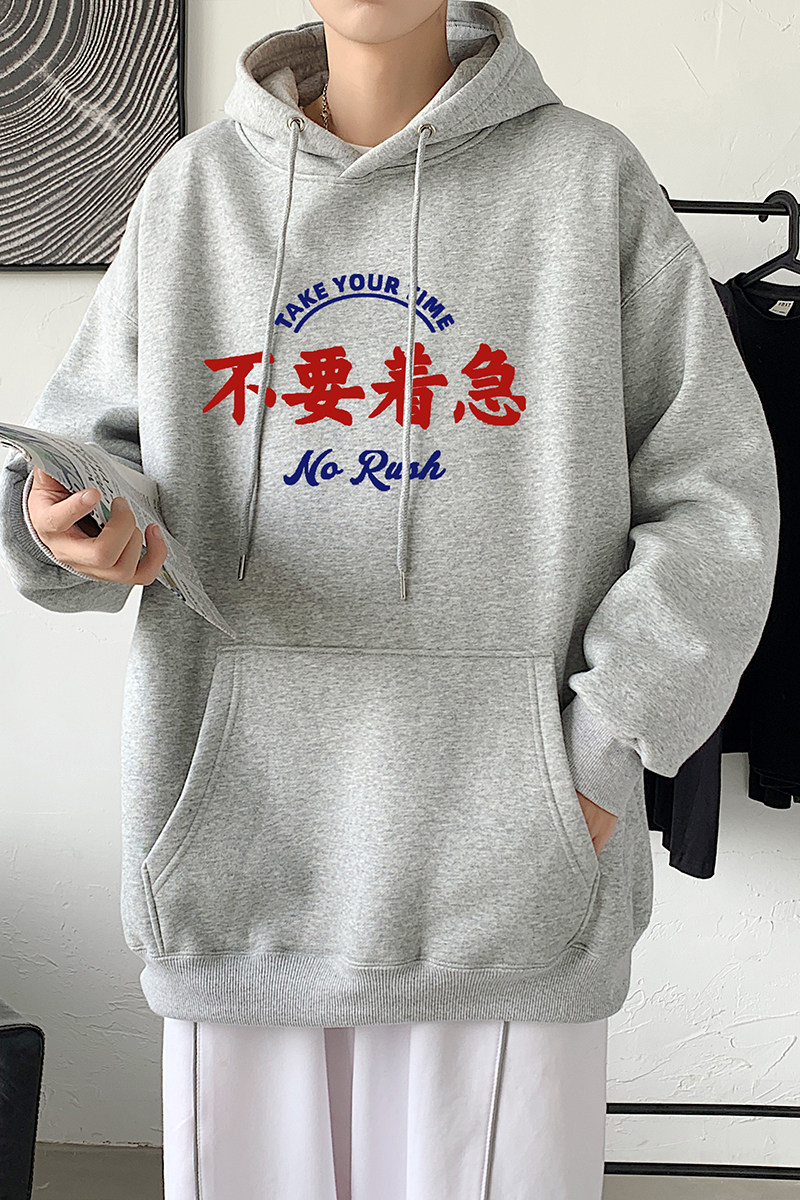 2021秋冬新款高品质潮印花港仔宽松情侣连帽卫衣Y038绿,男装卫衣,电商B219