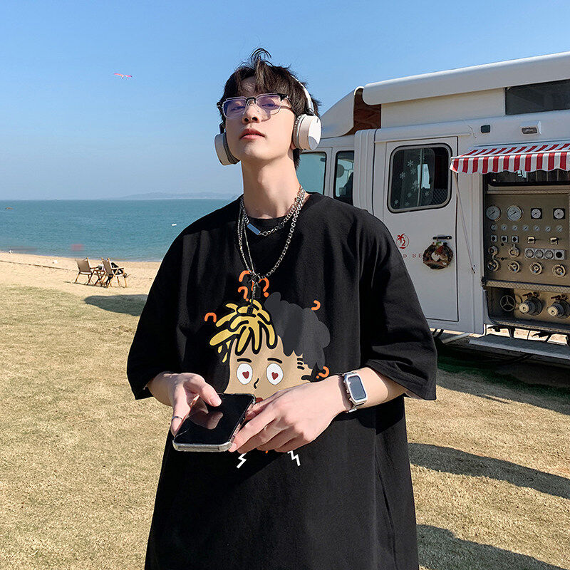 不断货纯棉重磅潮牌潮流青少年宽松圆领短袖T恤B219-Y269-P25,男装T恤,电商B219