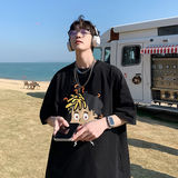 不断货纯棉重磅潮牌潮流青少年宽松圆领短袖T恤B219-Y269-P25，男装T恤，电商B219