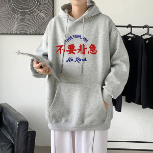 2021秋冬新款高品质潮印花港仔宽松情侣连帽卫衣Y038图片