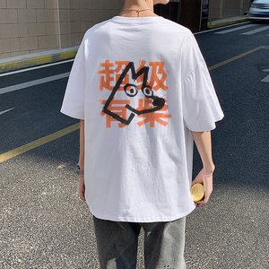 505-1-Y108 休闲春夏季新品有柴款中性风男女款短袖T恤绿图片