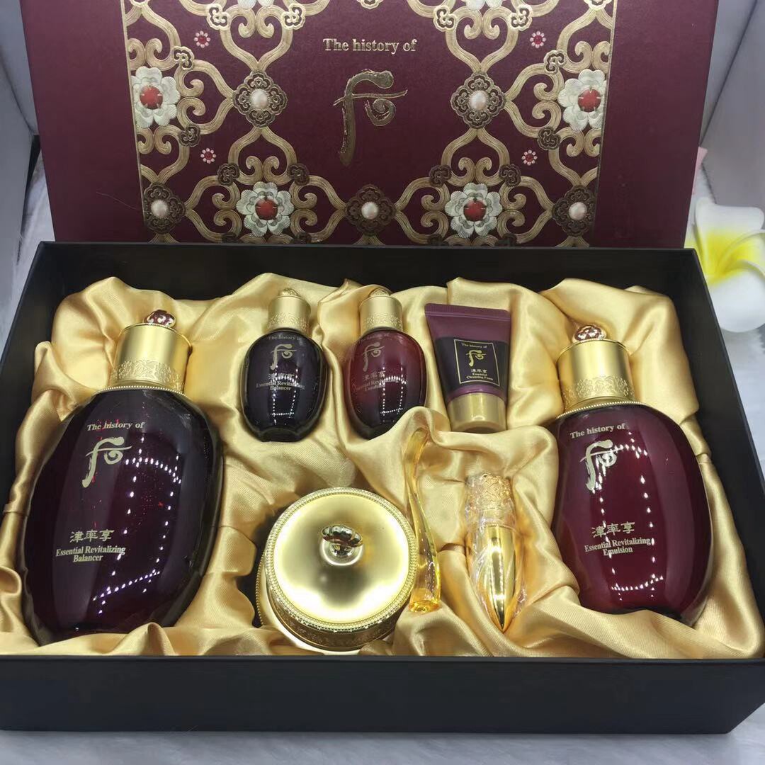 韩国正品whoo后津率享水乳面霜三件套盒抗皱提拉细纹补水紧致保湿