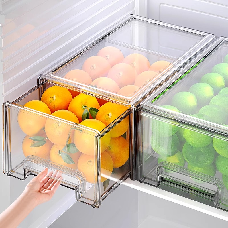 日本冰箱专用整理盒收纳盒抽屉式食品级保鲜盒食物收纳冷冻分装盒