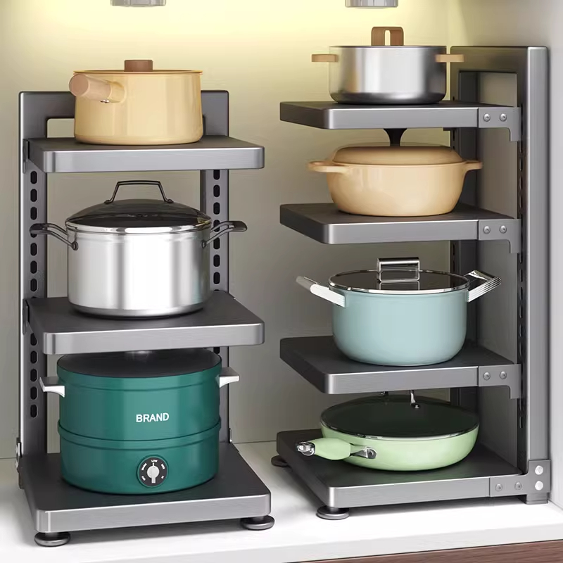 日本锅具收纳架厨房多功能置物架