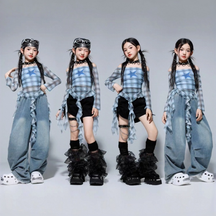 女童爵士舞服装套装hiphop