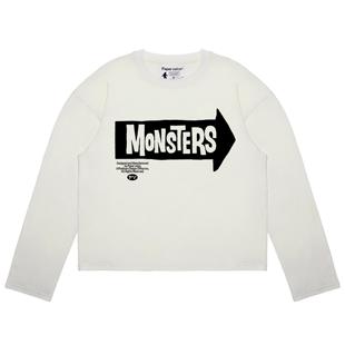 boxy版 Paper 复古cleanfit风格 T恤美式 型设计 voice怪物伙伴长袖