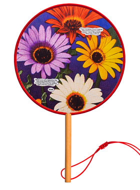 PAPER VOICE原创双面团扇苏州工坊手工布面装饰复古风工艺扇金鱼