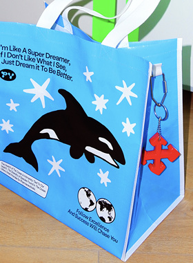 Papervoice环保编织袋购物袋防水折叠便携单肩手提创意装饰大容量