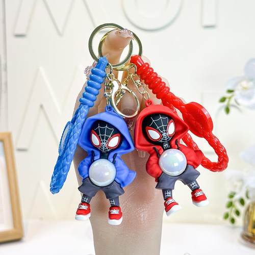 经典新潮闪灯蜘蛛侠立体公仔汽车钥匙扣挂件挂饰夜市情侣礼物