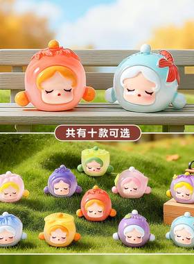 夜光糕点女孩萌粒公仔桌面饰品摆件树脂工艺品对对碰盲盒配件