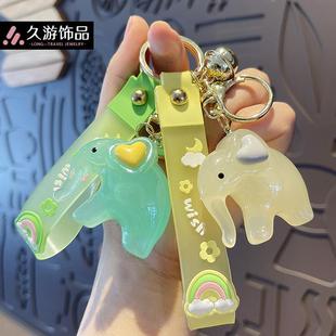 创意卡通时尚 可爱学生包亚克力水晶大象公仔小礼品挂件钥匙扣