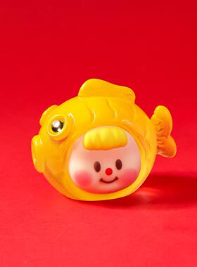 卡通锦鲤多妹公仔树脂摆件直播盲盒迷你手办潮玩创意礼品新年摆件