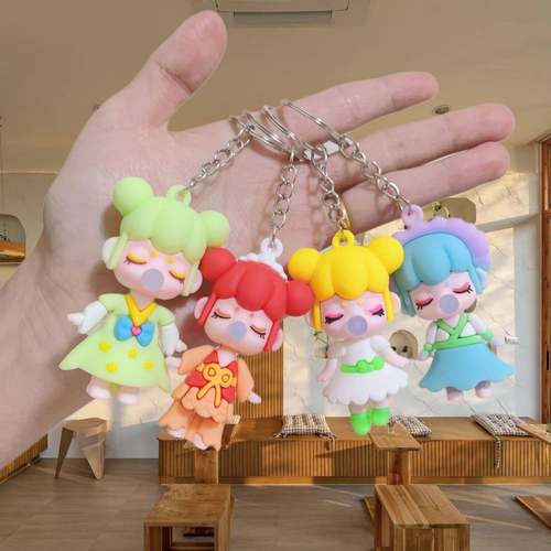 国朝盲盒林深不知处钥匙扣挂件 今夕何夕钥匙扣挂饰吹泡泡女孩diy