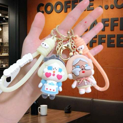 创意植绒哭娃钥匙扣爱哭女孩可爱卡通公仔女生包包挂件小礼品