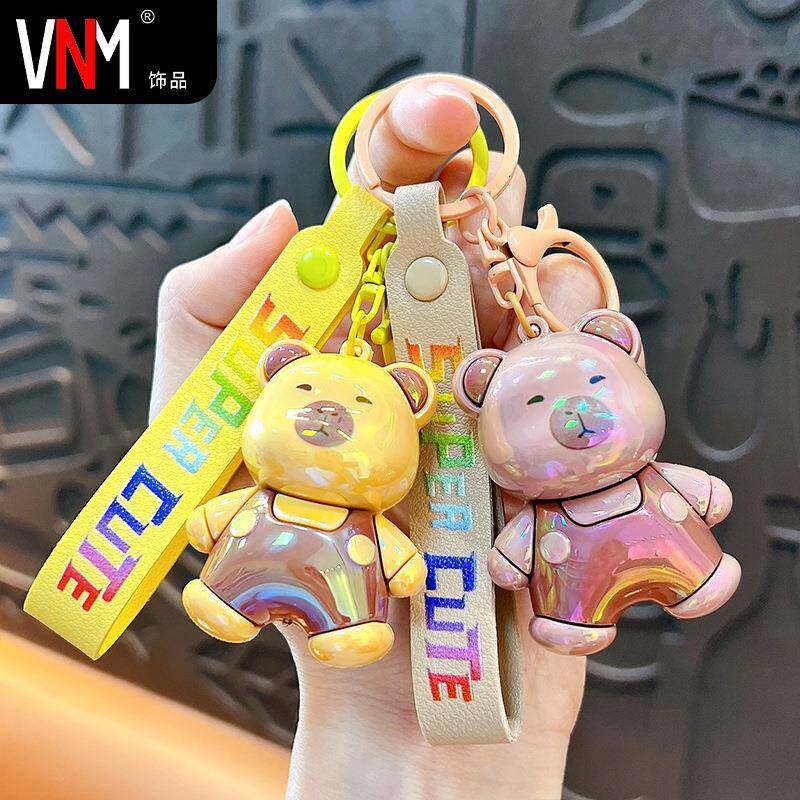 创意UV电镀背带卡皮巴拉钥匙扣可爱书包挂件汽车钥匙链小礼品