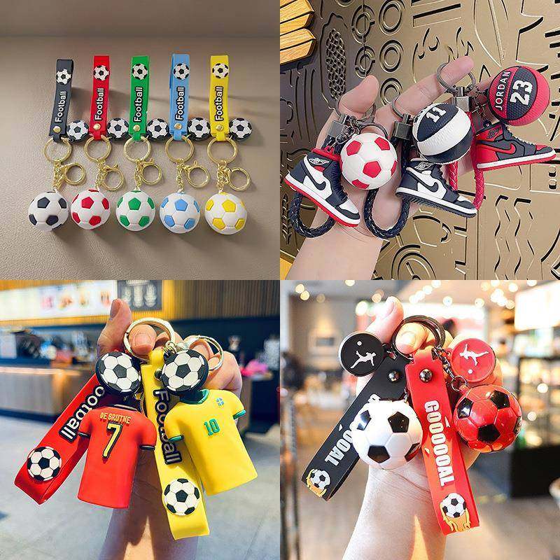 世界杯仿真足球系列钥匙扣创意个性情侣包包精致汽车可爱公仔挂件