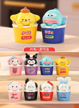 新款三丽鸥泡面桶萌粒公仔树脂工艺品 diy娃娃屋装饰品小摆件