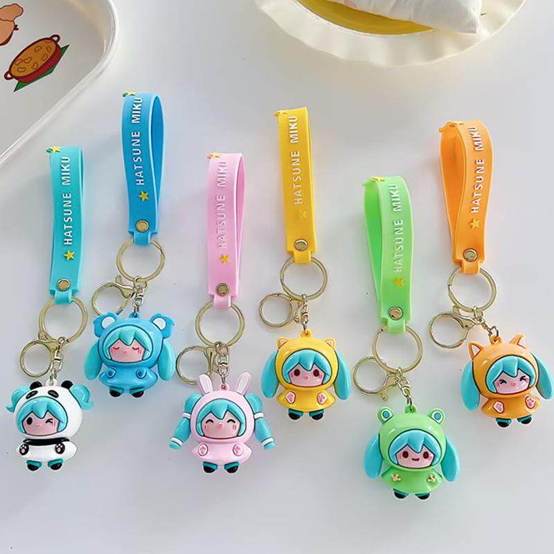 二次元初音未来钥匙扣挂件美少女可爱软妹书包玩偶钥匙链礼品挂饰
