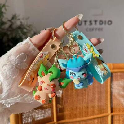 新款神奇宝贝硅胶钥匙扣卡通变装皮卡丘钥匙链宝可梦学生书包挂件