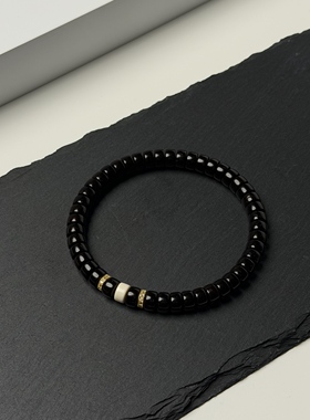 新款黑色椰蒂手链男女同款手串高级精致百搭