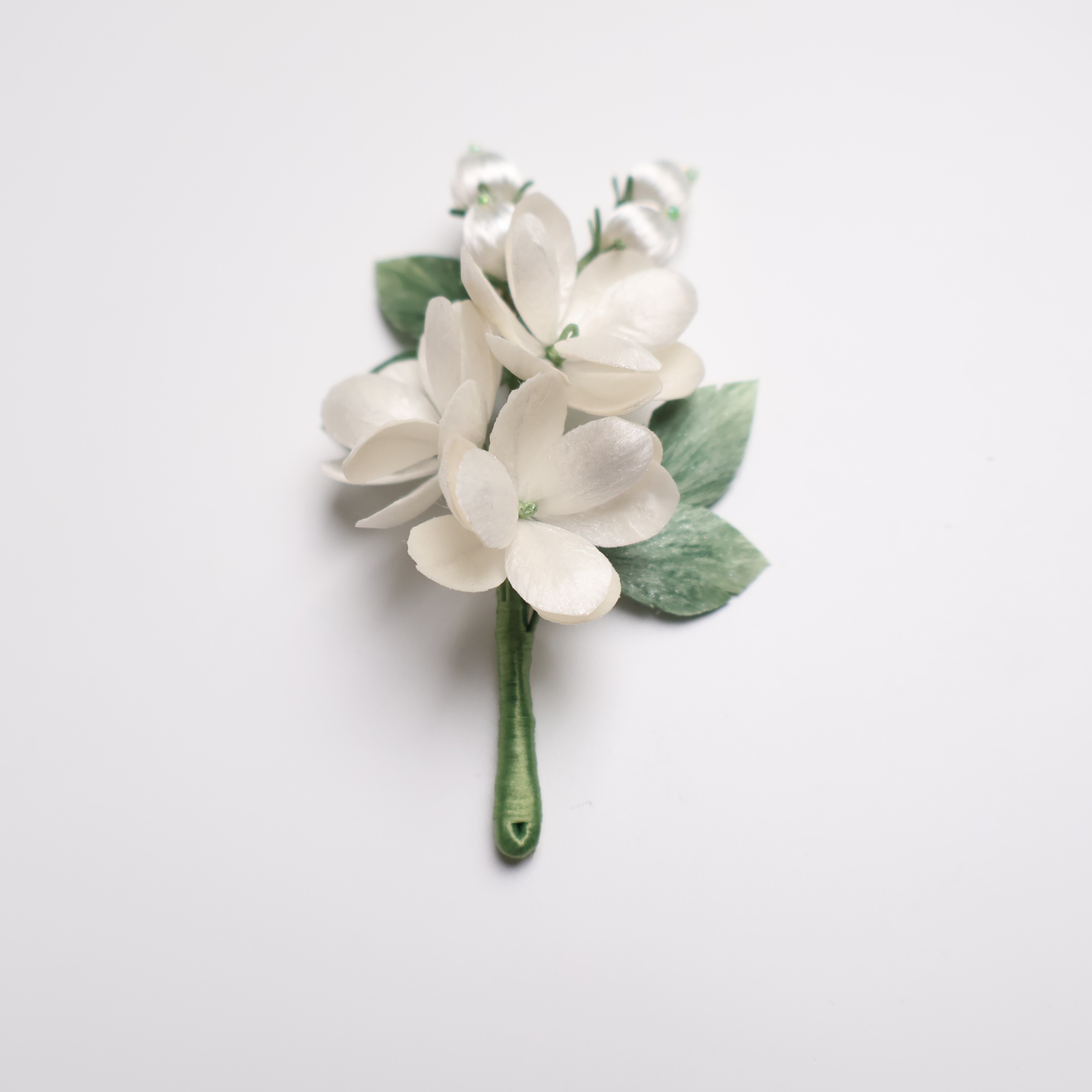 扬州绒梅绮绒花原创设计非遗蚕丝手工新中式胸针高级感茉莉花图片