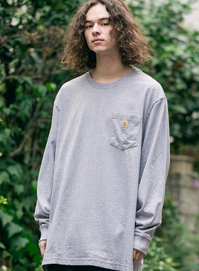 正品现货Carhartt K126卡哈特口袋长袖T恤纯棉宽松工装男女情侣潮