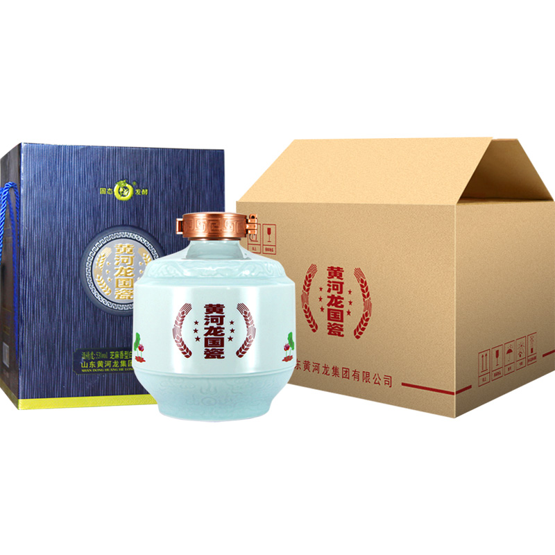 53度芝麻香型黄河龙国瓷 3斤大坛 国标纯粮食固态发酵 整箱4坛