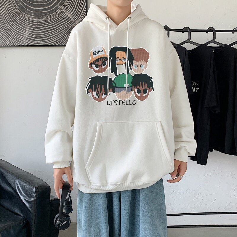 L3979-P482023年春秋季新款港风连帽长袖卫衣男潮流学生印花上衣,男装卫衣,星座510A-5
