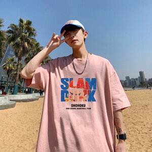 T7134P25夏季男士t恤宽松潮牌港风半袖打底衫短袖t恤图片