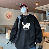 YJ7286P45直播品质重磅麂皮绒卫衣圆领男上装开叉下摆卫秋冬卫，男装卫衣，星座510A-5