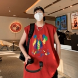 TW7160P28重磅250克直播品质多巴胺色系无袖背心无袖T男士篮球t恤，男装T恤，星座510A-5