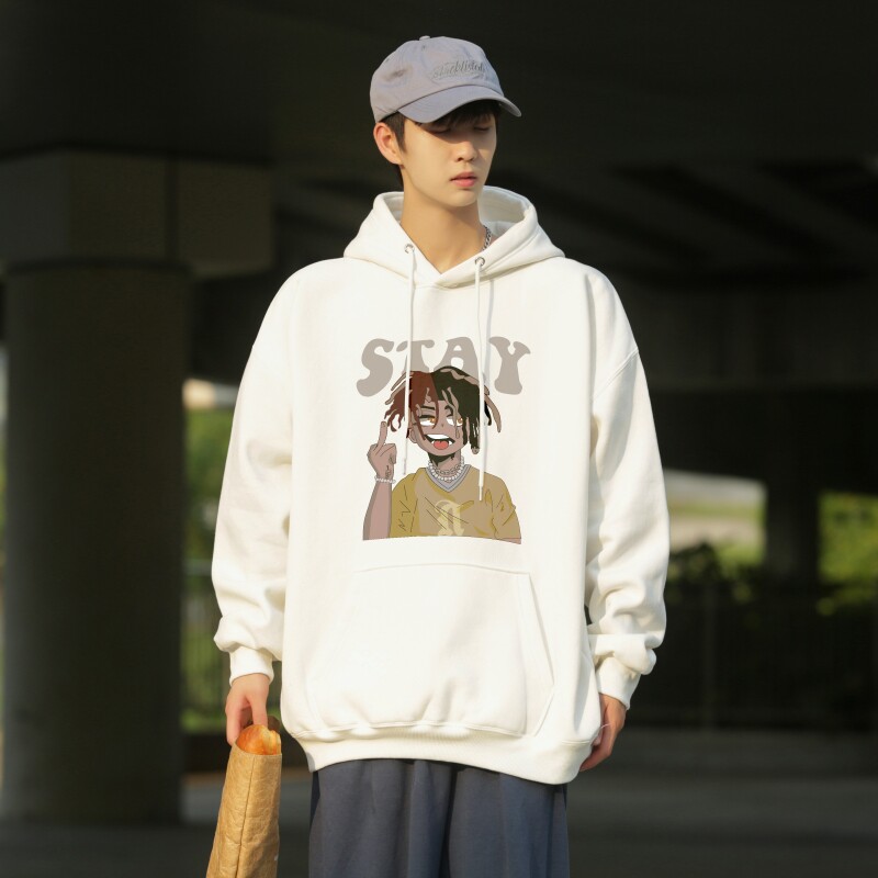 L6218P50秋新品连帽印花宽松棉卫衣长袖外穿卫衣潮牌男装男士外套,男装卫衣,星座510A-5