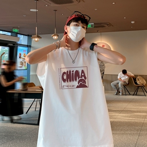 TW7007P28重磅250克直播品质无袖背心无袖T男士篮球t恤个性运动图片
