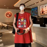 TW7144P28重磅直播品质卡通印花无袖背心无袖T男篮球t恤个性运动T，男装T恤，星座510A-5