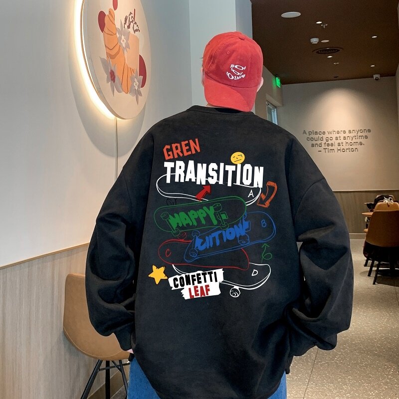 YJ7273P45直播品质重磅麂皮绒卫衣圆领男上装侧开叉下摆卫秋冬卫，男装卫衣，星座510A-5