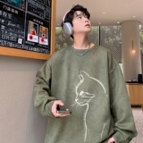 YJ7268P45麂皮绒卫衣圆领男上装开叉下摆卫秋冬卫直播品质，男装卫衣，星座510A-5
