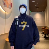 MG7387特P45毛衣高领加厚休闲可翻高领毛衣宽松慵懒风针织衫线衫，男装针织衫/毛衣，星座510A-5