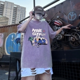 欧美高街t恤原创短袖男设计感小众夏季潮牌痞帅潮流宽松半袖体恤，男装T恤，星座510A-5