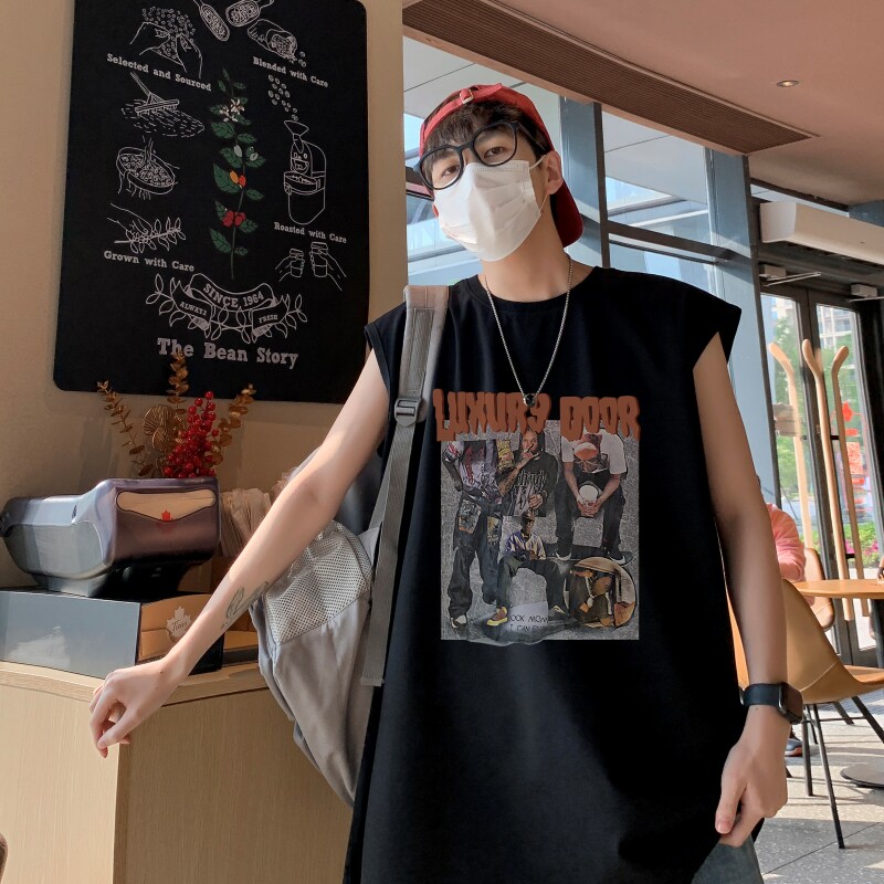 TW6991P28重磅250克无袖背心无袖T男士篮球t恤个性潮牌港风运动,男装T恤,星座510A-5