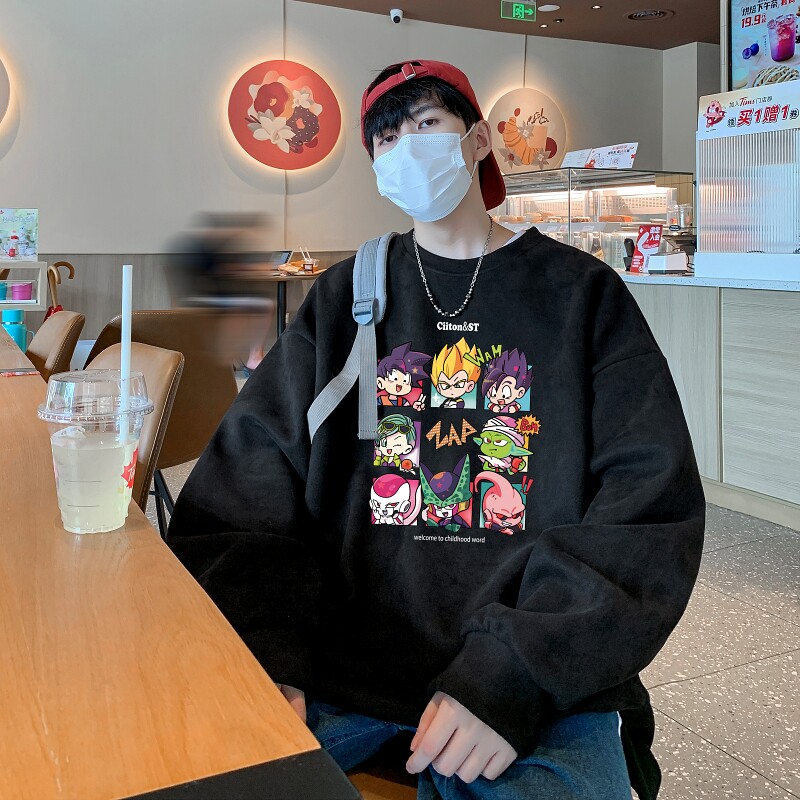 YJ7279P45直播品质重磅麂皮绒卫衣圆领男上装侧开叉下摆卫秋冬卫,男装卫衣,星座510A-5