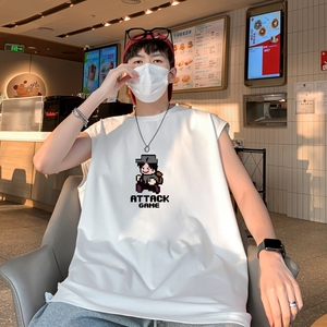 TW6993P28重磅250克直播品质无袖背心无袖T男士篮球t恤个性运动图片