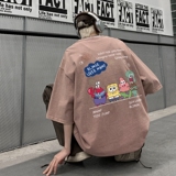 TF7234P38新潮水洗做旧蜡染T恤高街小欧风T恤港风宽松T恤，男装T恤，星座510A-5